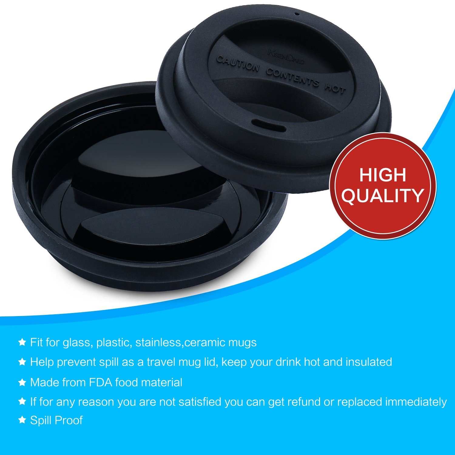 Coffee Mug Lids, KSENDALO Thicker Eco Reusable Silicone Travel Mug Lids(3.15"Inner Diameter,3.43"Outer Diameter), Silicone Cup Cover Set,Mix-color(7pcs)