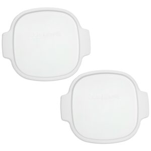corningware stovetop a-2-pc 2-quart/3-quart white color square pack of 2 plastic storage lids