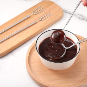 4 Pieces Candy Dipping Tools Set Chocolate Dipping Set 3-Prong Dipping Fork, Fondue Fork, Spear, Slotted Spoon for Handmade Chocolates, Pralines and Truffles