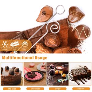 4 Pieces Candy Dipping Tools Set Chocolate Dipping Set 3-Prong Dipping Fork, Fondue Fork, Spear, Slotted Spoon for Handmade Chocolates, Pralines and Truffles