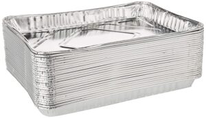 dcs deals pack of 12 1/4-size (quarter) sheet cake aluminum foil pan– extra sturdy and durable – great for bake sales, events and transporting food - 12-3/4" x8-3/4 x 1-1/4"