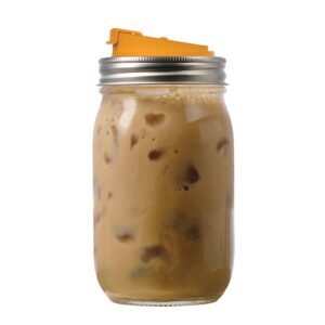 jarware drink, orange lid for regular-mouth mason jars