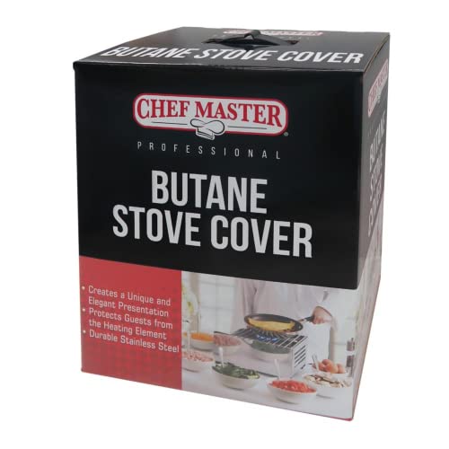 Chef Master 90217 Butane Stove Cover, Protects Flames from Wind, Elegant Presentation, Durable Stainless Steel, Cover for Chef Master Butane Stove