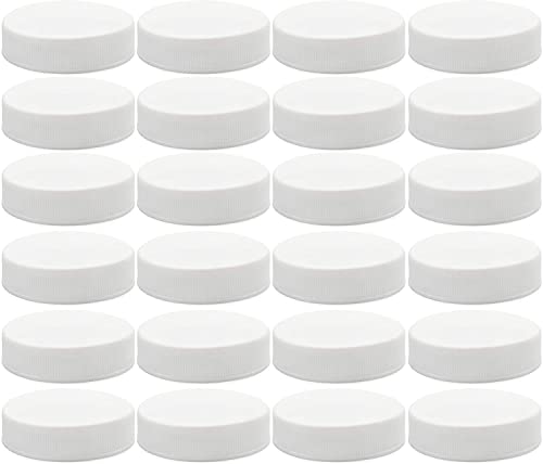 Cornucopia White Plastic Standard Mason Jar Lids (24-Pack); Regular Mouth Lined Storage Caps