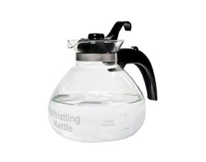 cafÉ brew collection stovetop tea kettle, whistling, borosilicate glass, 12-cup