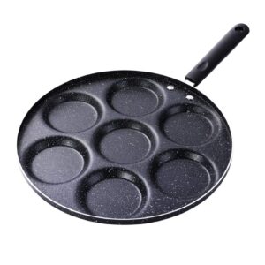 chenjieus home kitchen breakfast omelette pan, 7-hole egg frying pan non-stick pancake mold, easy to clean, lazy pan provides all-in-one breakfast.