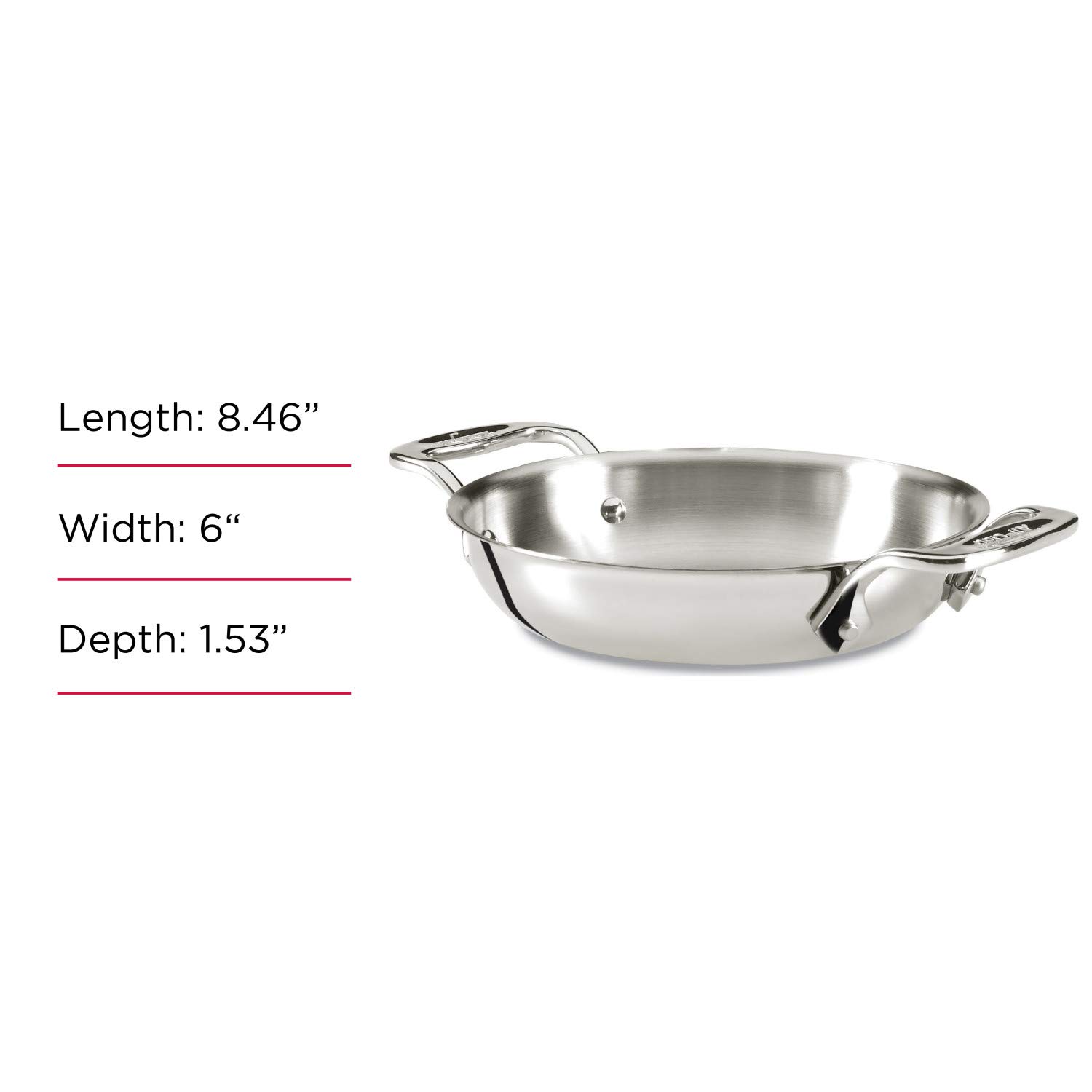 All-Clad Specialty Stainless Steel Gratins 6 Inch Pots and Pans, Cookware Silver