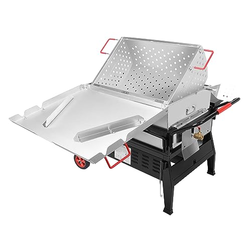 CreoleFeast CFB2001 150 qt. Crawfish Seafood Boiler, Double Sack Outdoor Stove Propane Gas Cooker with Folding Tank Mounting Bracket and Stirring Paddle, for Crawfish Season