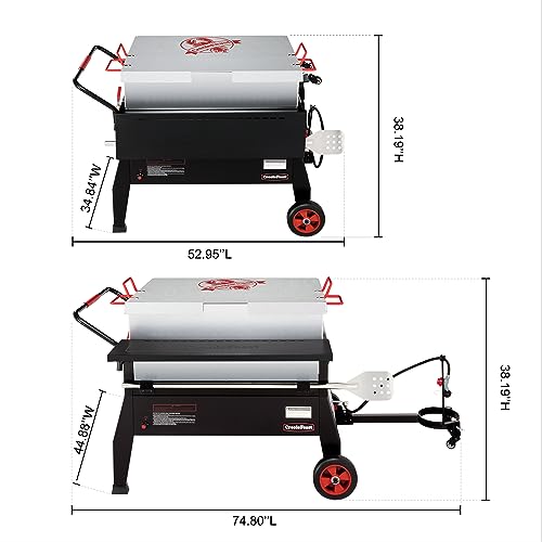 CreoleFeast CFB2001 150 qt. Crawfish Seafood Boiler, Double Sack Outdoor Stove Propane Gas Cooker with Folding Tank Mounting Bracket and Stirring Paddle, for Crawfish Season