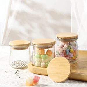 Oui Yogurt Jar Lids - 6 Pack Oui Lids- Natural Bamboo Wood with Silicone Sealing Rings, For 5 Oz Oui Yogurt Jars