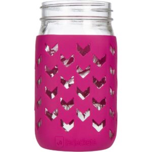 jarjackets silicone mason jar sleeve - fits 32oz (1 quart) regular or wide-mouth jars … (1, sangria)