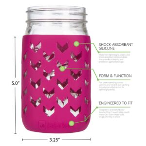 JarJackets Silicone Mason Jar Sleeve - Fits 32oz (1 Quart) Regular or Wide-Mouth Jars … (1, Sangria)