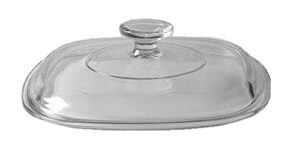 corning ware/pyrex clear square glass lid (clear) (8" width) (a-9-c) made in the usa