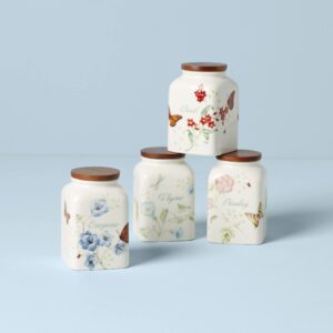 Lenox Butterfly Meadow Cooking Spice Jars, Set of 4, 1.79, Multi