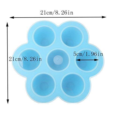 Jelacy 2 Pack Silicone Egg Bites Mold Accessories-Fits Instant Pot 5,6,8 qt Pressure Cooker Baby Food Freezer Tray with Lid, Pink/blue