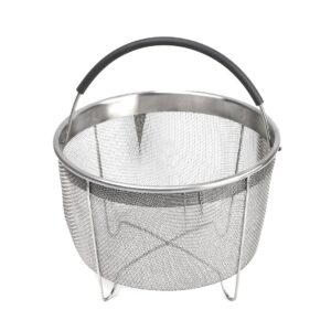 stainless steel steamer basket with handle for instant pot accessories 6qt 8qt pressure cooker, made by kaviatek
