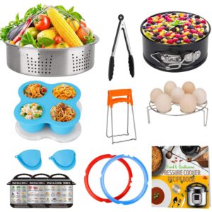 3 qt accessories set for instant pot, compatible with instapot accessories 3 quart only, mini accessory including sealing ring steamer basket springform pan egg rack trivet