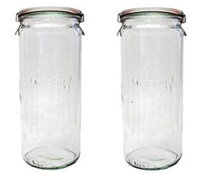 weck jars 908 1 liter - pack of 2 glass jars