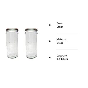 Weck Jars 908 1 Liter - Pack of 2 Glass Jars