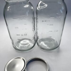 SEZONS 64 ounce (2 Liter) 2L Mason Jar wide mouth - 2 pack set