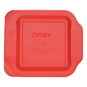 pyrex 222-pc red square plastic food storage replacement lid cover - made in usa