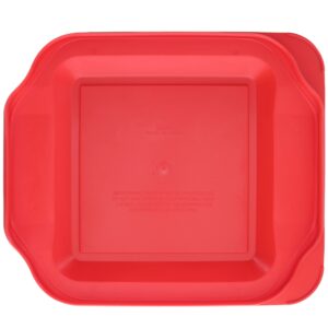 Pyrex 222-PC Red Square Plastic Food Storage Replacement Lid Cover - Made in USA
