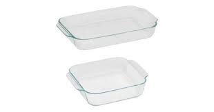 Pyrex Basics Clear Glass Baking Dishes - 2 Piece Value-Plus Pack - 1 Each: 3 Quart Oblong, 2 Quart Square