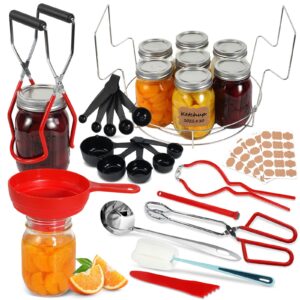 gufaowi canning supplies starter kit - pressure canning kit with rack, all-in-one canning tools for beginners, canning set canning accessories for water bath canning equipment
