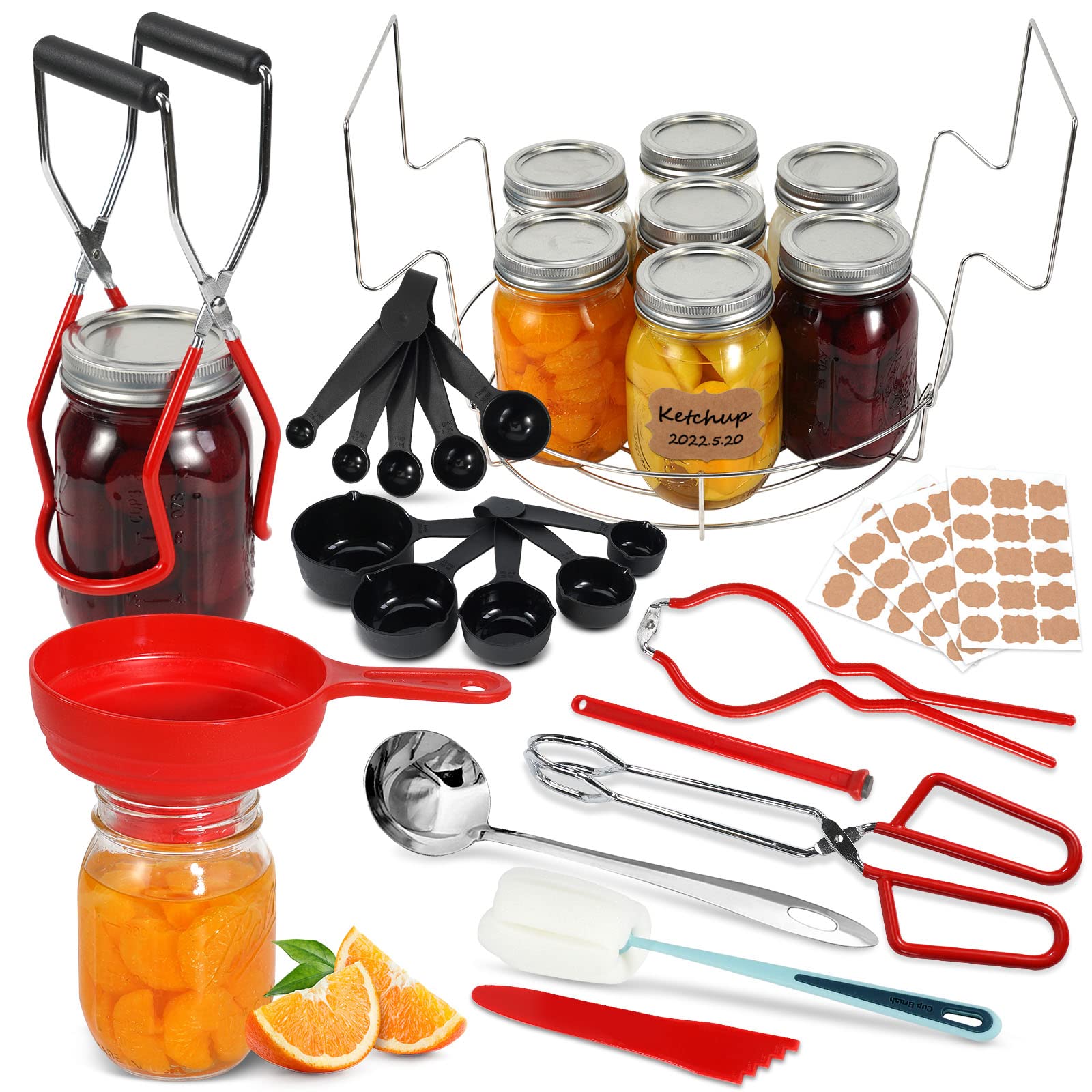 GUFAOWI Canning Supplies Starter Kit - Pressure Canning Kit with Rack, All-in-one Canning Tools for Beginners, Canning Set Canning Accessories for Water Bath Canning Equipment