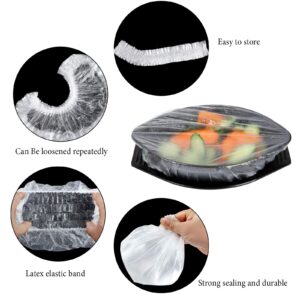 wansizhian 90 Piece Reusable Elastic - Elastic Bowl Cover with Stretch PE Plastic Food Storage Cover Elastic Bowl & Plate Wrap Bowl Cover for Leftovers and Meal Prep (90)’