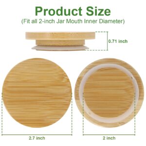 4 Pack Oui Yogurt Jar Lids, iNUREYE Bamboo Wood Lids Fit Oui Jar Lids with Silicone Sealing Rings, Oui Yogurt Bottle Label and Chalk Marker, Ball Wooden Lids For 5 Oz Oui Yogurt Jars