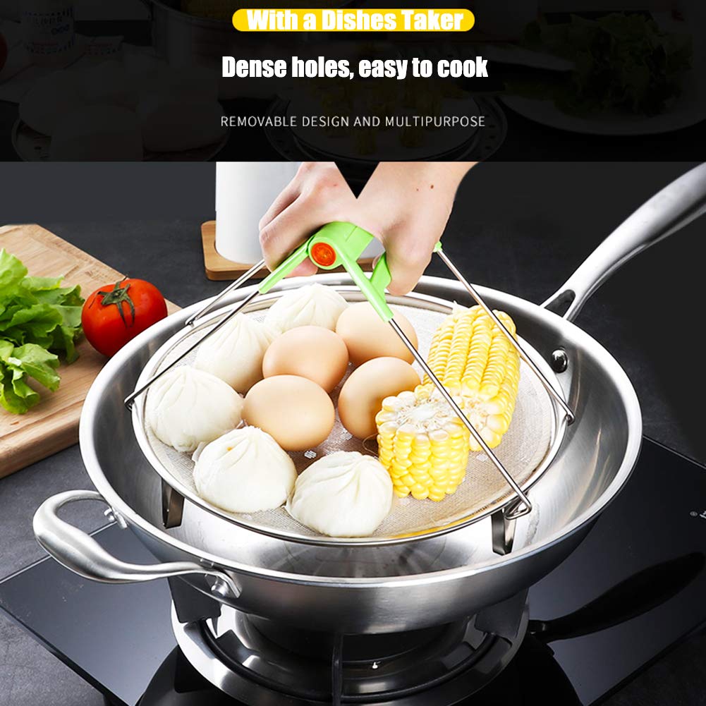 Round Stainless Steel Steamer Rack 7.6" 8.5" 9.33" 10.23" Inch Diameter Steaming Rack Stand Canner Canning Racks Stock Pot Steaming Tray Pressure Cooker Cooking Toast Bread Salad Baking (4 Pack)