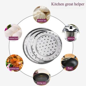 Round Stainless Steel Steamer Rack 7.6" 8.5" 9.33" 10.23" Inch Diameter Steaming Rack Stand Canner Canning Racks Stock Pot Steaming Tray Pressure Cooker Cooking Toast Bread Salad Baking (4 Pack)