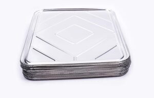 replace parts 20-pack disposable foil oven liners – keep your oven clean and healthy – perfect silver foil drip pan tray for cooking, baking, roasting, and grilling- 18.5 x15.5” inch