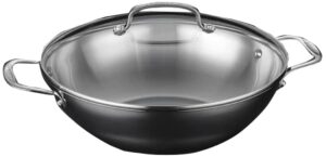cuisinart stainless steel stir fry & wok pan with cover, 12 inch, 726-30sd