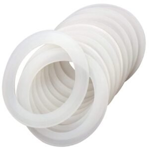 sheynian 12 pack rubber seals for glass jars, replacement silicone gasket seal ring, silicone seals for 2.75 inch / 70mm regular mouth canning jar (white)