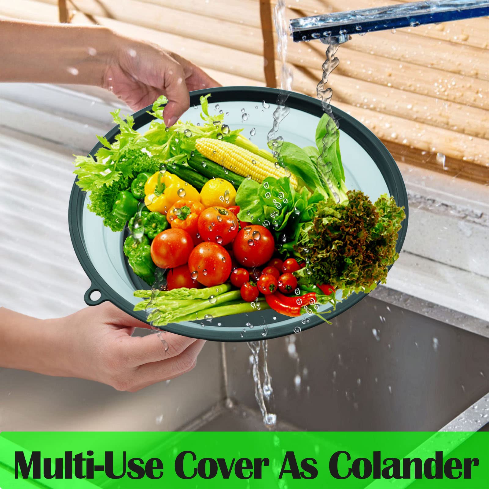 2 In 1 Microwave Cover & Mat, Microwave Splatter Cover for Food Guard Lid Collapsible Plate Cover, Silicone Microwave Mat Heat Resistant Multifunctional Oven Mat, As Trivet, Hot Pad, Pot Holder