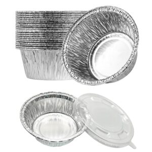 aiduzety 5" foil baking pans with lids - perfect for baking and storing food (20 pack)
