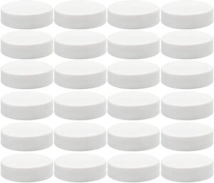 regular mouth plastic mason jar lids, unlined (24-pack); standard size 70-450 white plastic caps for mason jars