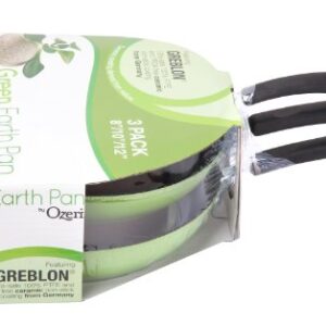 Ozeri Frying Pan 3-Piece Set (8", 10", 12") – 100% PTFE PFC, APEO, GenX, NMP and NEP-Free German-Made Coating, Green