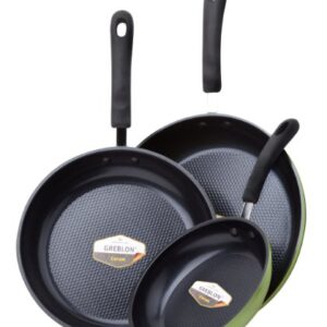 Ozeri Frying Pan 3-Piece Set (8", 10", 12") – 100% PTFE PFC, APEO, GenX, NMP and NEP-Free German-Made Coating, Green