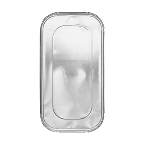 Restaurantware LIDS ONLY: Foil Lux Foil Pan Lids 25 Oven-Ready Foil Tray Lids -Pans Sold Separately Fits 1/3 Third-Size Steam Table Lids FreezableSilver Aluminum Disposable Baking Pan Lids