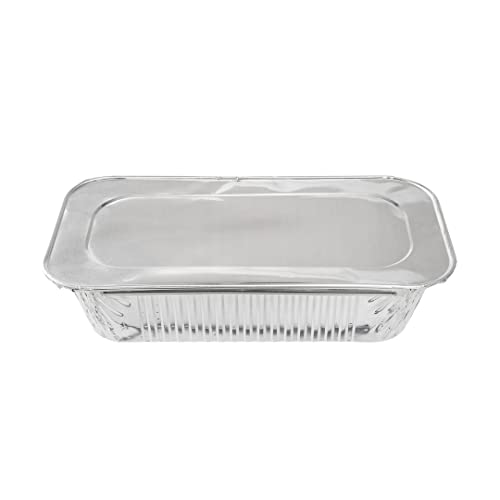 Restaurantware LIDS ONLY: Foil Lux Foil Pan Lids 25 Oven-Ready Foil Tray Lids -Pans Sold Separately Fits 1/3 Third-Size Steam Table Lids FreezableSilver Aluminum Disposable Baking Pan Lids