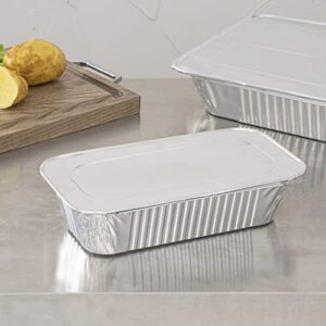 Restaurantware LIDS ONLY: Foil Lux Foil Pan Lids 25 Oven-Ready Foil Tray Lids -Pans Sold Separately Fits 1/3 Third-Size Steam Table Lids FreezableSilver Aluminum Disposable Baking Pan Lids