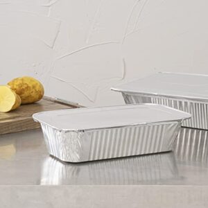 Restaurantware LIDS ONLY: Foil Lux Foil Pan Lids 25 Oven-Ready Foil Tray Lids -Pans Sold Separately Fits 1/3 Third-Size Steam Table Lids FreezableSilver Aluminum Disposable Baking Pan Lids