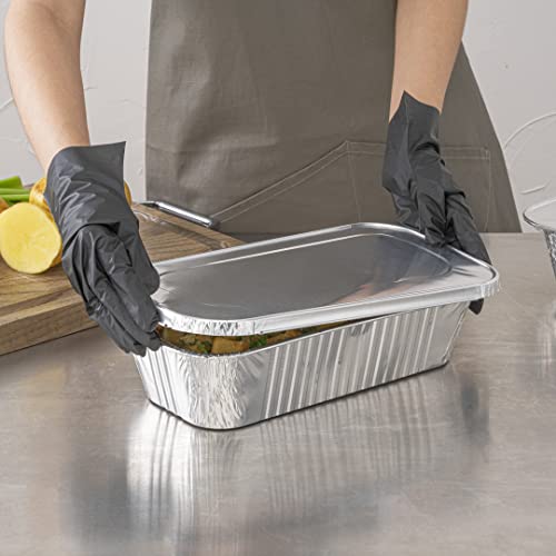 Restaurantware LIDS ONLY: Foil Lux Foil Pan Lids 25 Oven-Ready Foil Tray Lids -Pans Sold Separately Fits 1/3 Third-Size Steam Table Lids FreezableSilver Aluminum Disposable Baking Pan Lids