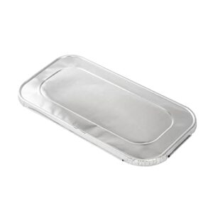 Restaurantware LIDS ONLY: Foil Lux Foil Pan Lids 25 Oven-Ready Foil Tray Lids -Pans Sold Separately Fits 1/3 Third-Size Steam Table Lids FreezableSilver Aluminum Disposable Baking Pan Lids