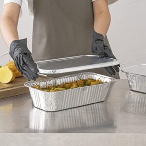 Restaurantware LIDS ONLY: Foil Lux Foil Pan Lids 25 Oven-Ready Foil Tray Lids -Pans Sold Separately Fits 1/3 Third-Size Steam Table Lids FreezableSilver Aluminum Disposable Baking Pan Lids