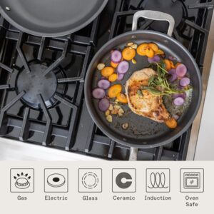 Made In Cookware - 3.5 Quart Non Stick Saute Pan With Lid - 5 Ply Stainless Clad - Professional Cookware - Crafted in Italy - Induction Compatible