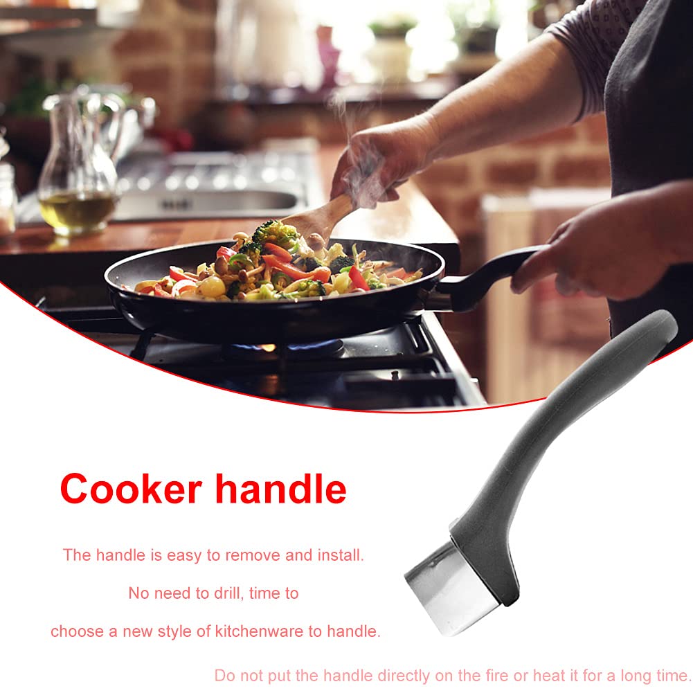 Pot Handle,Handle Replacement Cookware Handle with Screw,Universal Pot Handle Grip for Pan Pot Cookware Accessories Anti Scalding Tool Household Pan Handle(Black)